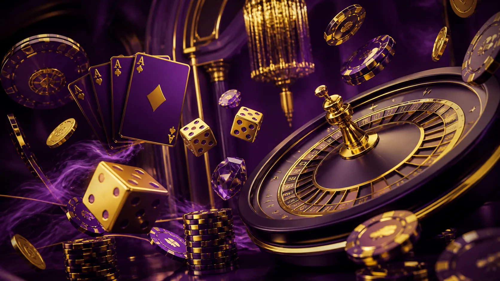 A luxurious hero banner for Betmica with a seamless blend of high-end casino elements, showcasing opulence and excitement.